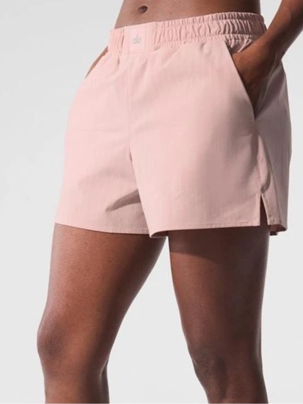 NWOT ALO YOGA Pinstripe Daylight Boxer Short PINK SIZE XL